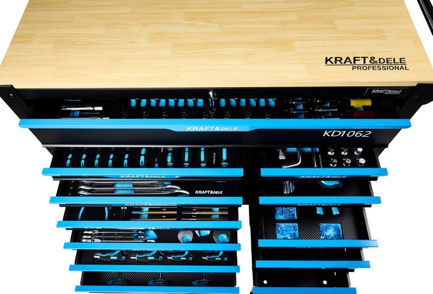 Инструментальный шкаф Kraft&Dele KD1062, набор инструментов 501 предмет, профессиональный комплект для мастерской и СТО KD1062 фото
