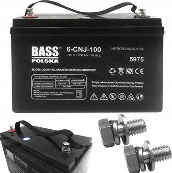 Акумулятор для ДБЖ та інвертерів VRLA AGM 12V 100Ah Bass Polska 5975 5975 фото