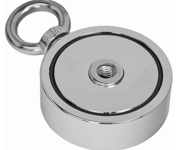 Поисковый неодимовый магнит Kraft&Dele KD10418 180 кг, 67&times;28 мм, с верёвкой и карабином KD10418 фото