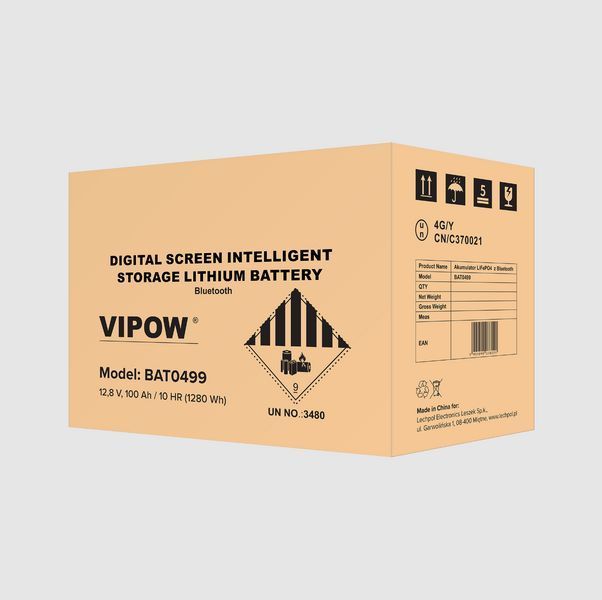 Аккумуляторная батарея Vipow LiFePO4 100 Ач для ИБП и инверторов з Bluetooth BAT0499 BAT0499 фото