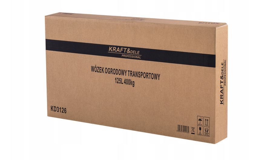 Садовая транспортная тележка Kraft&Dele KD3126 грузоподъемность 400 кг черная 125 л для сада огорода и строительных работ KD3126 фото