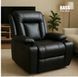 Массажное кожаное кресло-качалка Bass Polska BH 30040 RELAX с массажем спины, поясницы и ног, черное BH 30040 фото 1