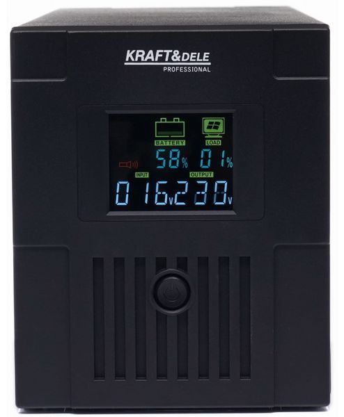 Источник бесперебойного питания (ИБП) Kraft&Dele KD1930 2000VA / 1200Вт, LCD-дисплей, линейно-интерактивный UPS для котла, ПК и KD1930 фото