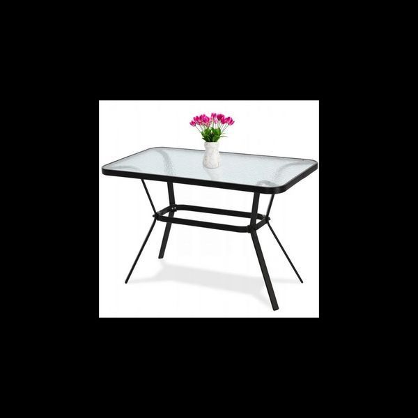 Садовий стіл 110x60x70 см GardenLine NEO9949 чорний, для відпочинку в саду та на балконі NEO9949 фото