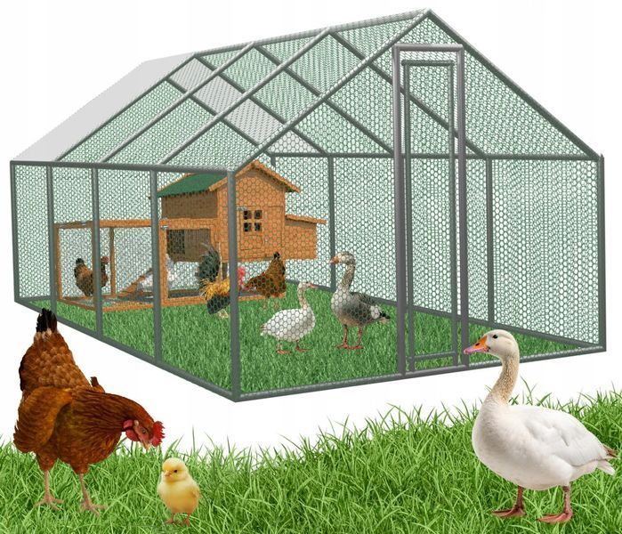 Курник, курятник с стальным каркасом 6x3x1.95м GardenLine TUN4047 вольер для кур,уток, гусей и других животных TUN4047 фото