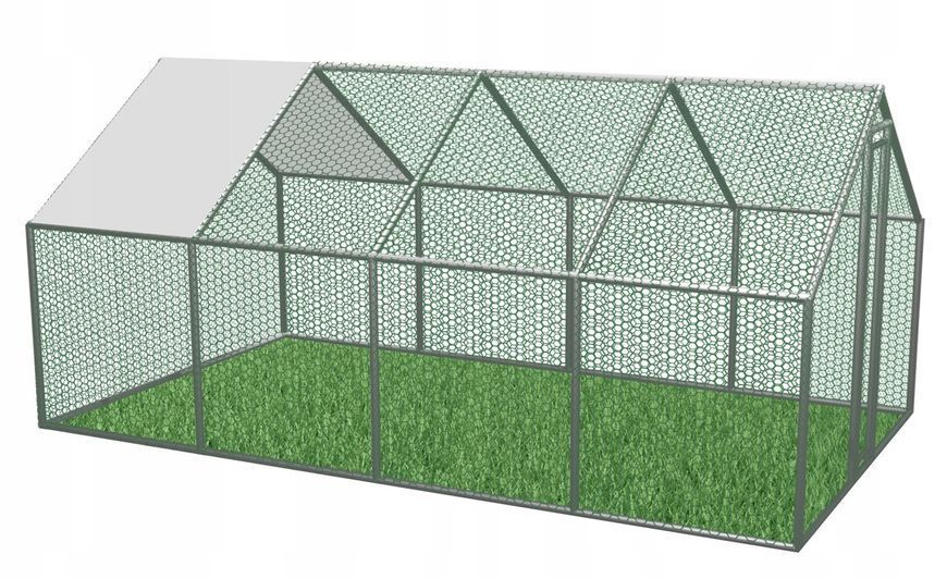Курник, курятник с стальным каркасом 6x3x1.95м GardenLine TUN4047 вольер для кур,уток, гусей и других животных TUN4047 фото
