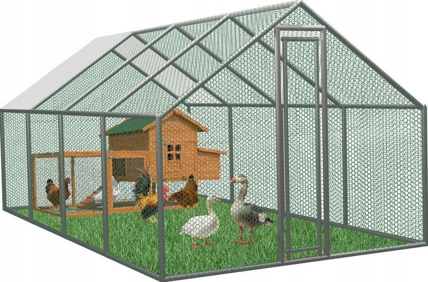Курник, курятник с стальным каркасом 6x3x1.95м GardenLine TUN4047 вольер для кур,уток, гусей и других животных TUN4047 фото